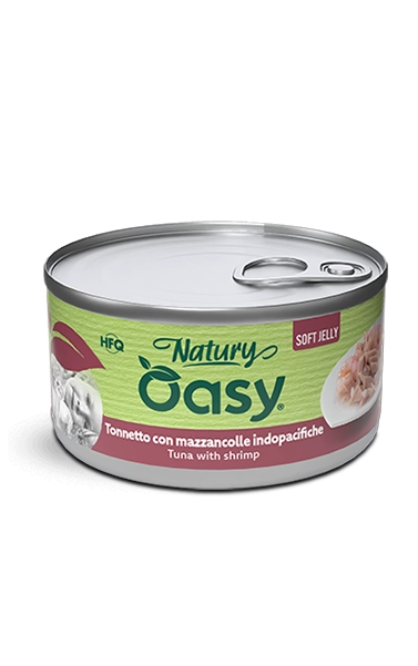 Oasy Gatto Natury Soft Jelly Tonnetto con Mazzancolle 150g Oasy Gatto Natury Soft Jelly Tonnetto con Mazzancolle 150g